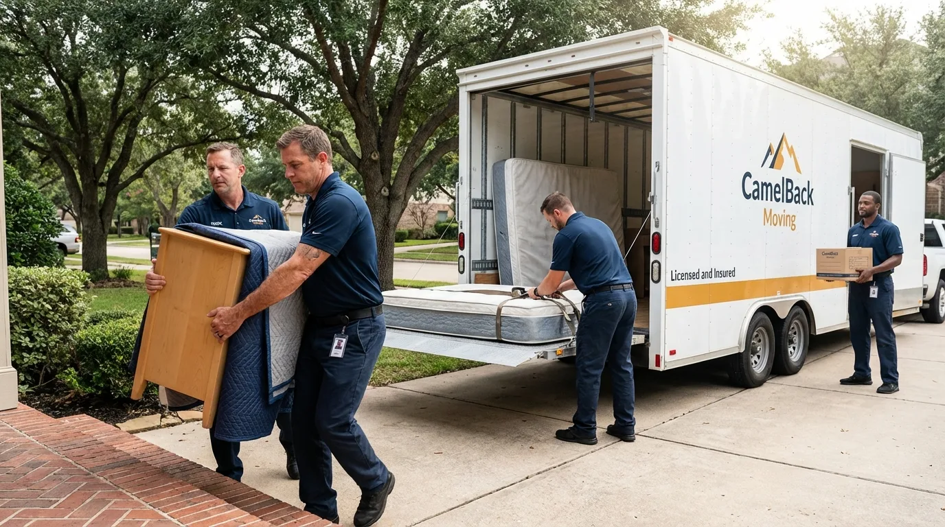 Crew loading residential truck for cross-state move from Park Hills, MO