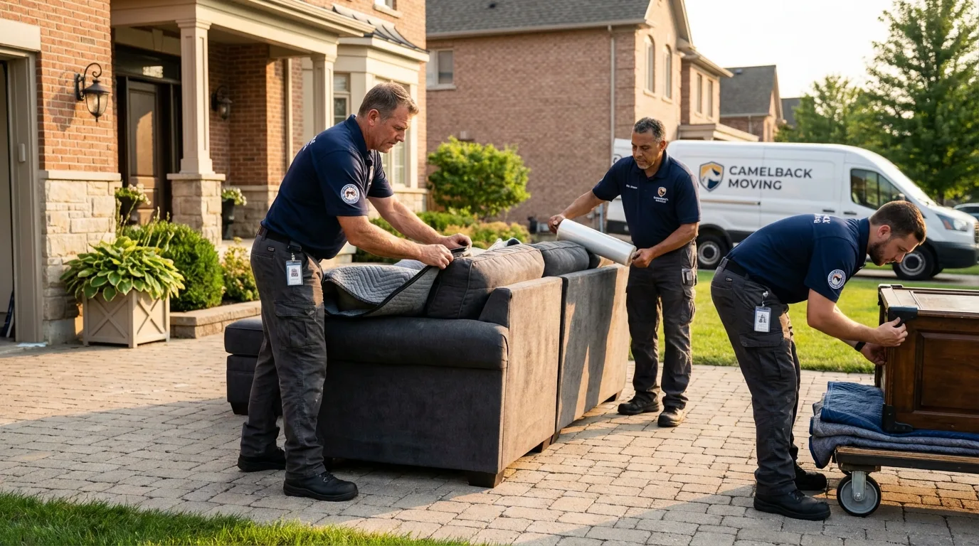 Large estate moving crew wrapping furniture in Park Hills, MO
