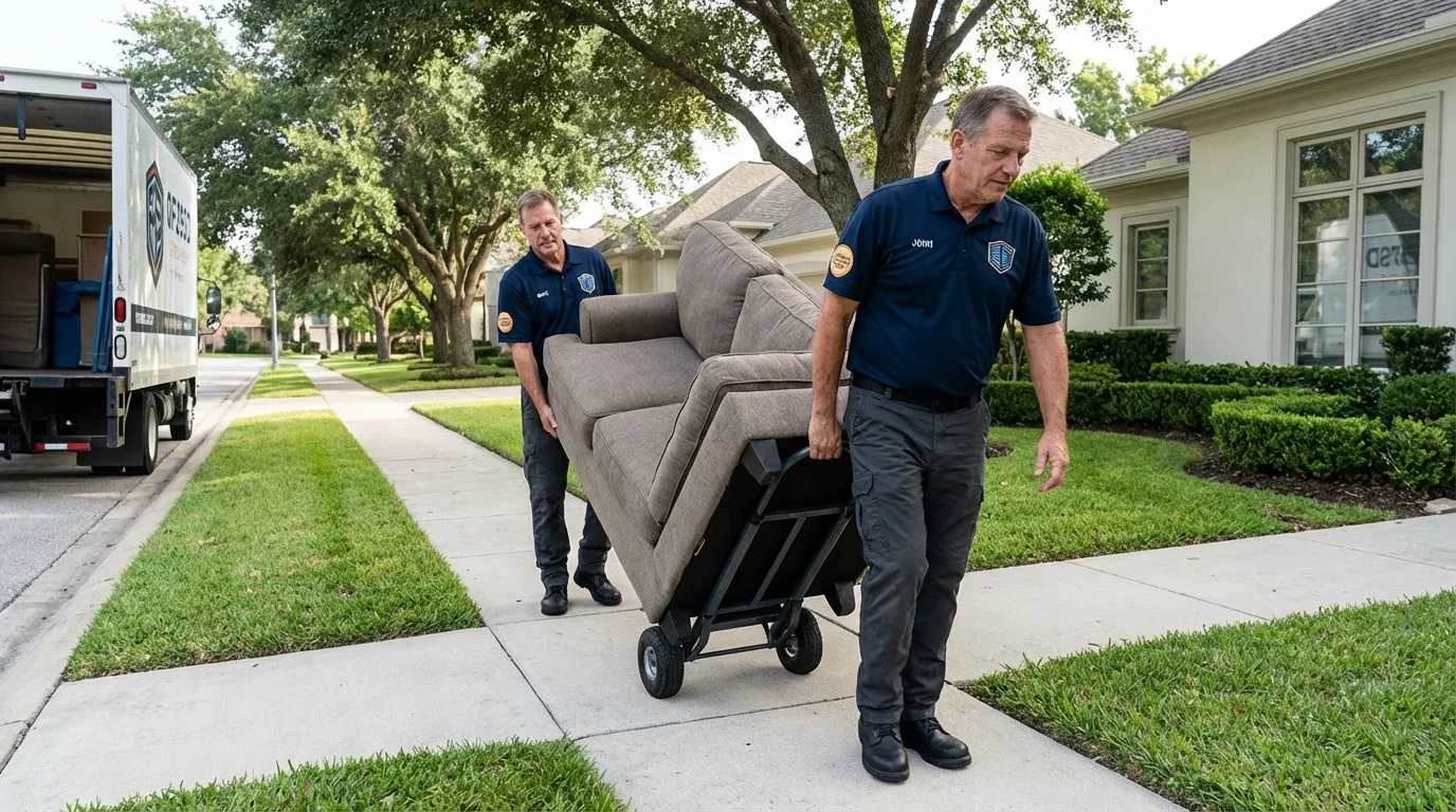 Local residential moving crew loading furniture in Park Hills, MO